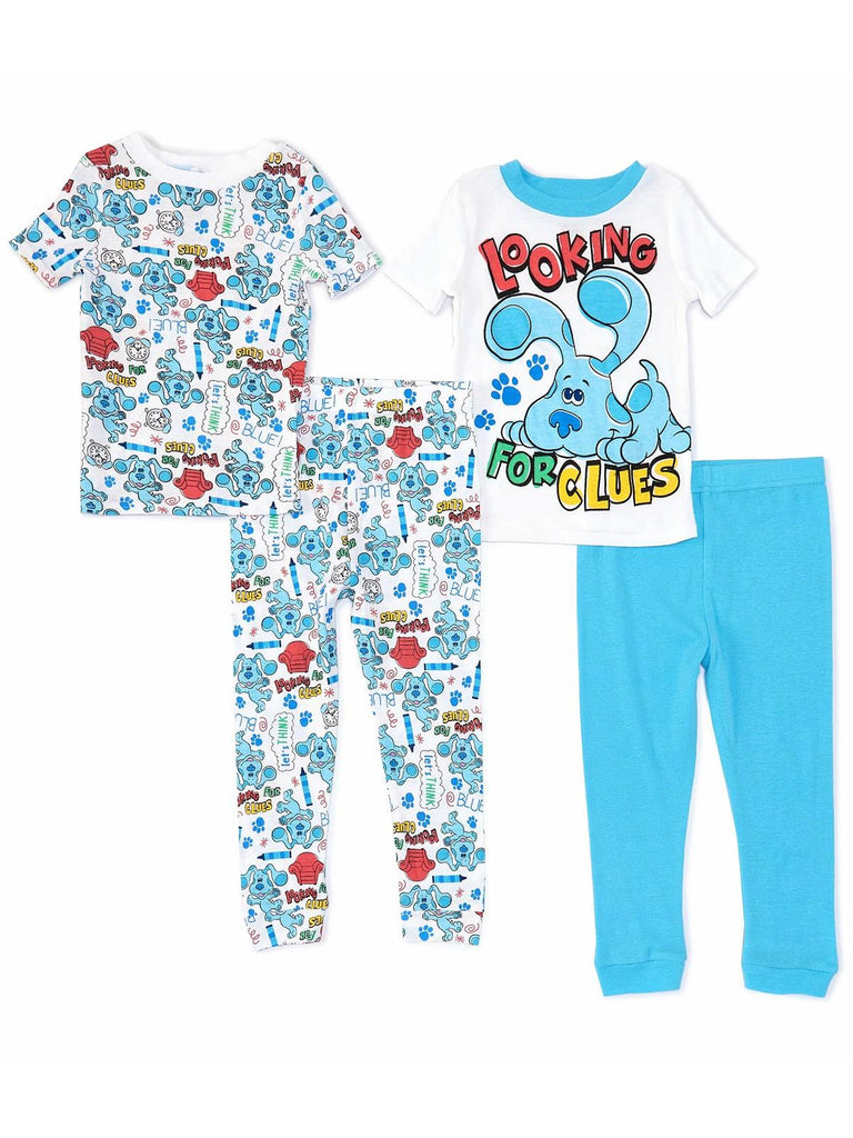 Blue's Clues Boys' Pajama, 4 Piece Cotton Sleepwear Set
