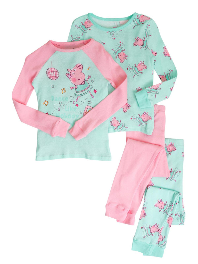 Peppa Pig Girls' 4 Piece Cotton Pajama Set