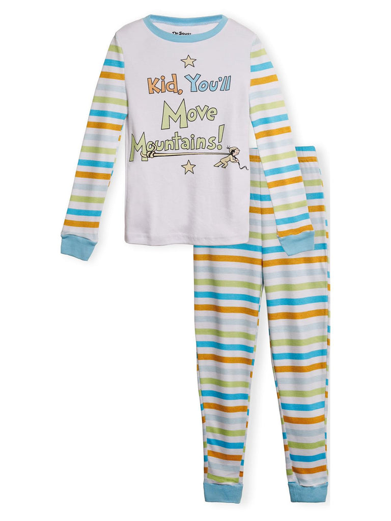 Dr Seuss Kid, You'll Move Mountains Boys Cotton Pajama Set