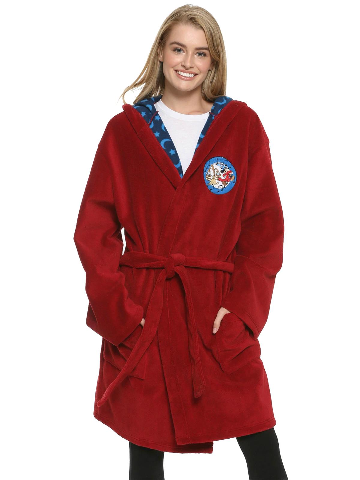 Disney Ladies Dressing Gown, Minnie Mouse Fleece Hooded Robe