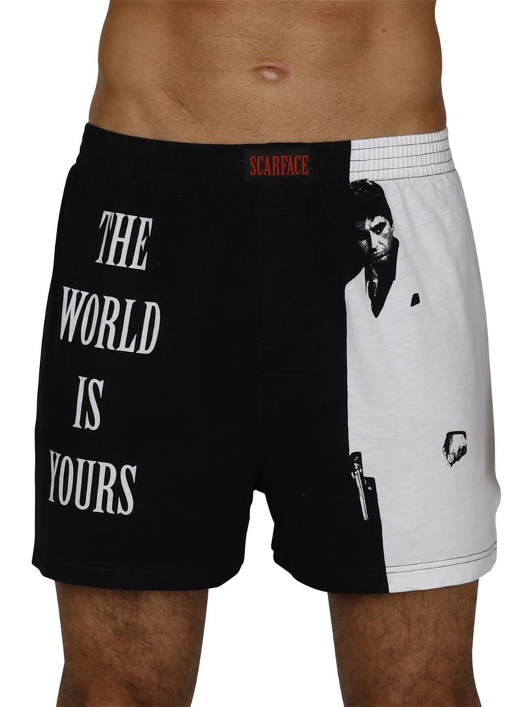 Scarface Tony Montana Men's Pajama Short Sleeve with Pajama Boxer Shorts The World is Yours