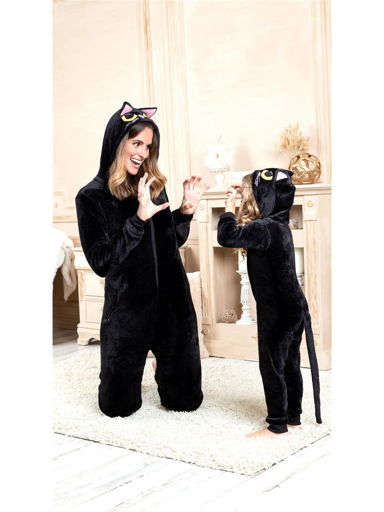Mommy and Me Black Cat Onesie Pajama