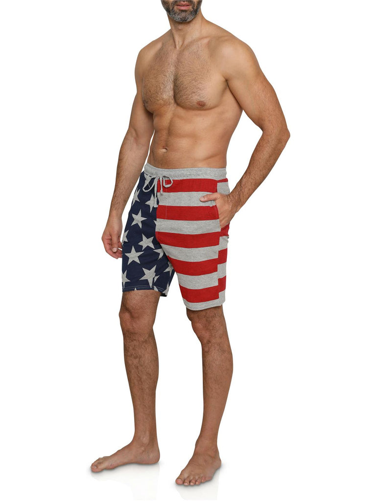 Men's Patriotic Pajama Lounge Tank Top And Shorts American Flag Loungewear