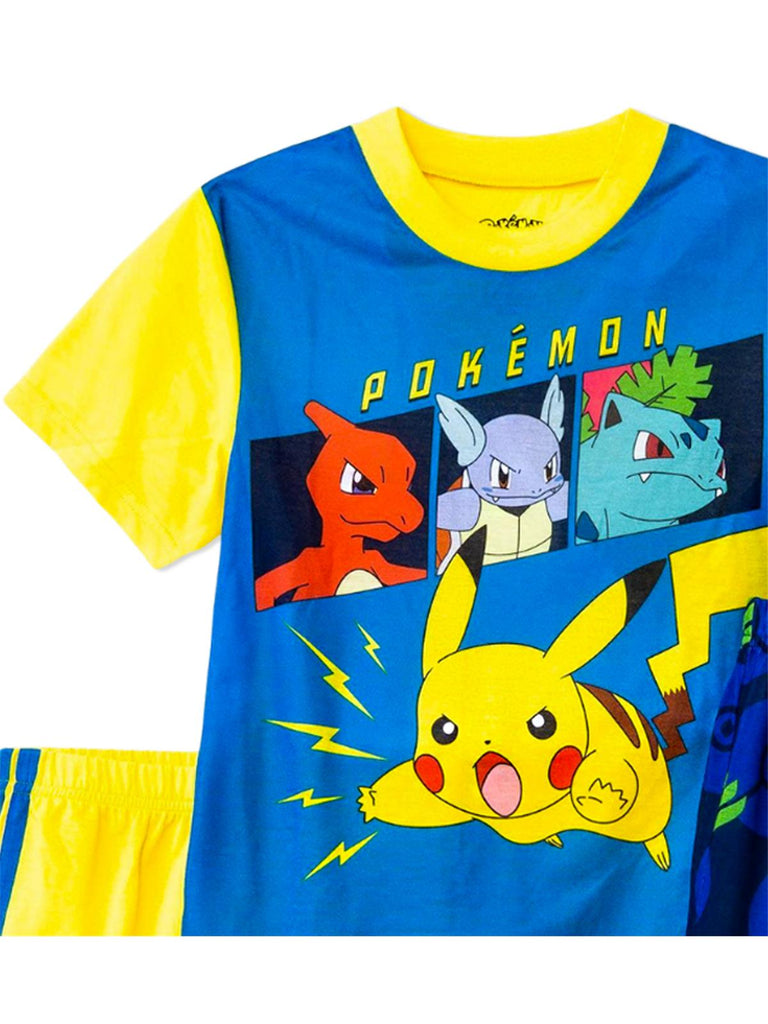 Pokemon Pikachu Boys' Pajama, 3 Piece Sleepwear Set