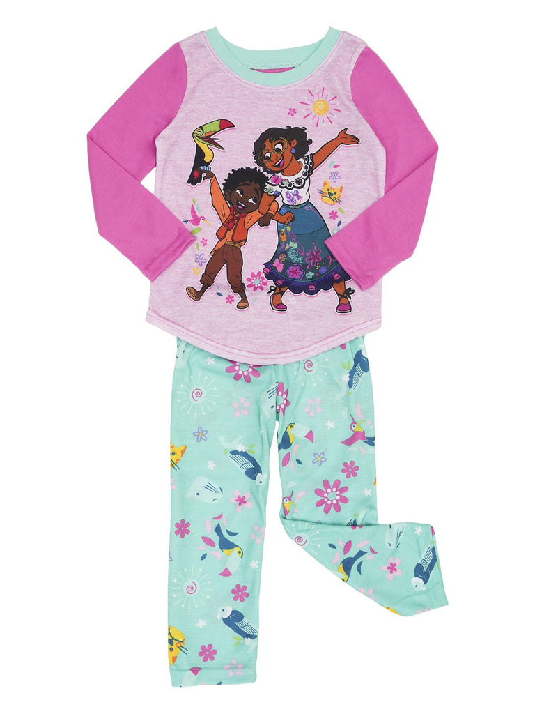 Disney Encanto Girls' Long Sleeve Pajama, 2 Piece Sleepwear Set