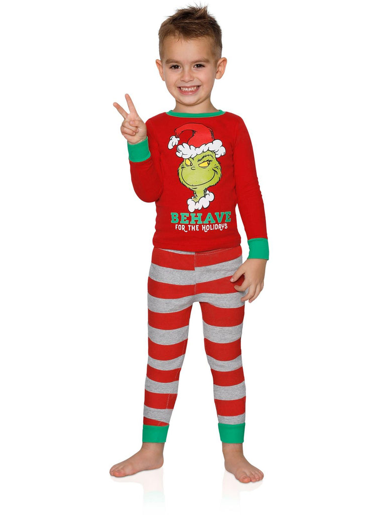 Dr. Seuss The Grinch Behave For The Holidays Pajamas for Toddlers