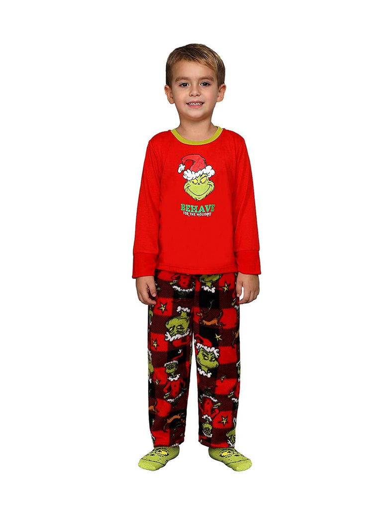 Family Matching Dr. Seuss The Grinch Pajama "Behave For The Holidays" 3 Piece Set