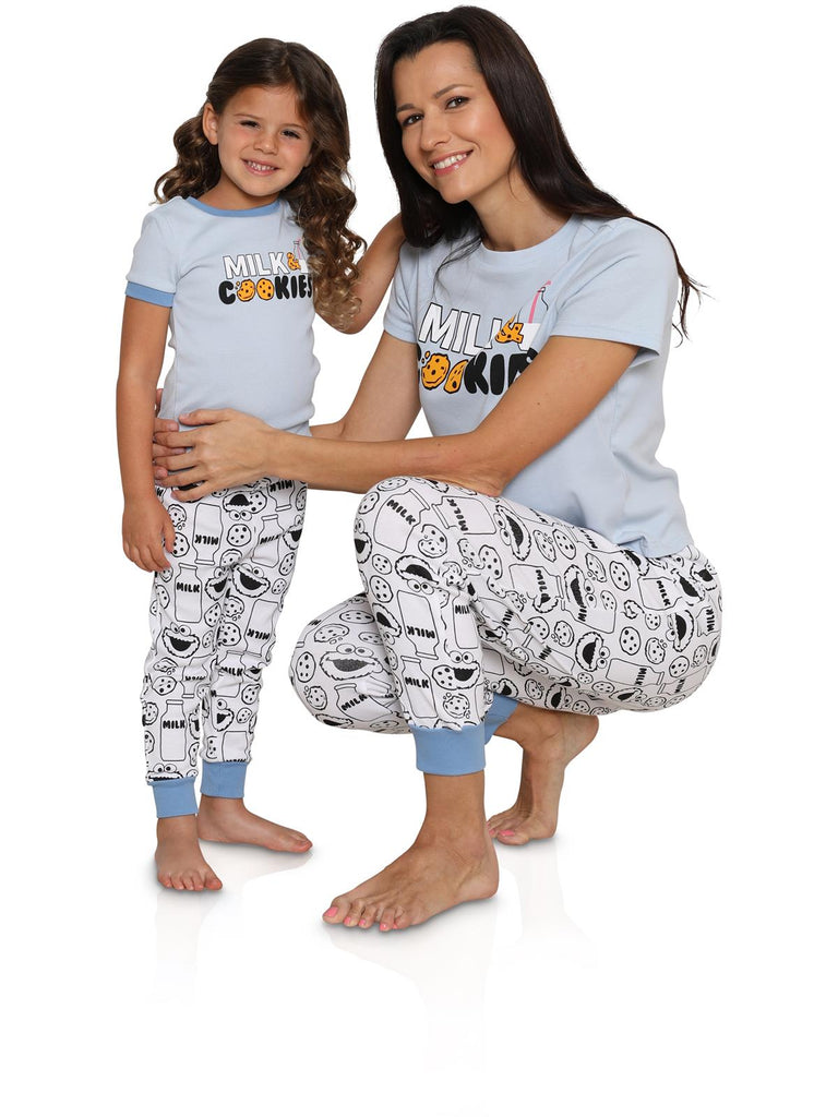 Sesame Street Cookie Monster Mommy and Me Toddler Girls' 2 Piece Set Sleepwear