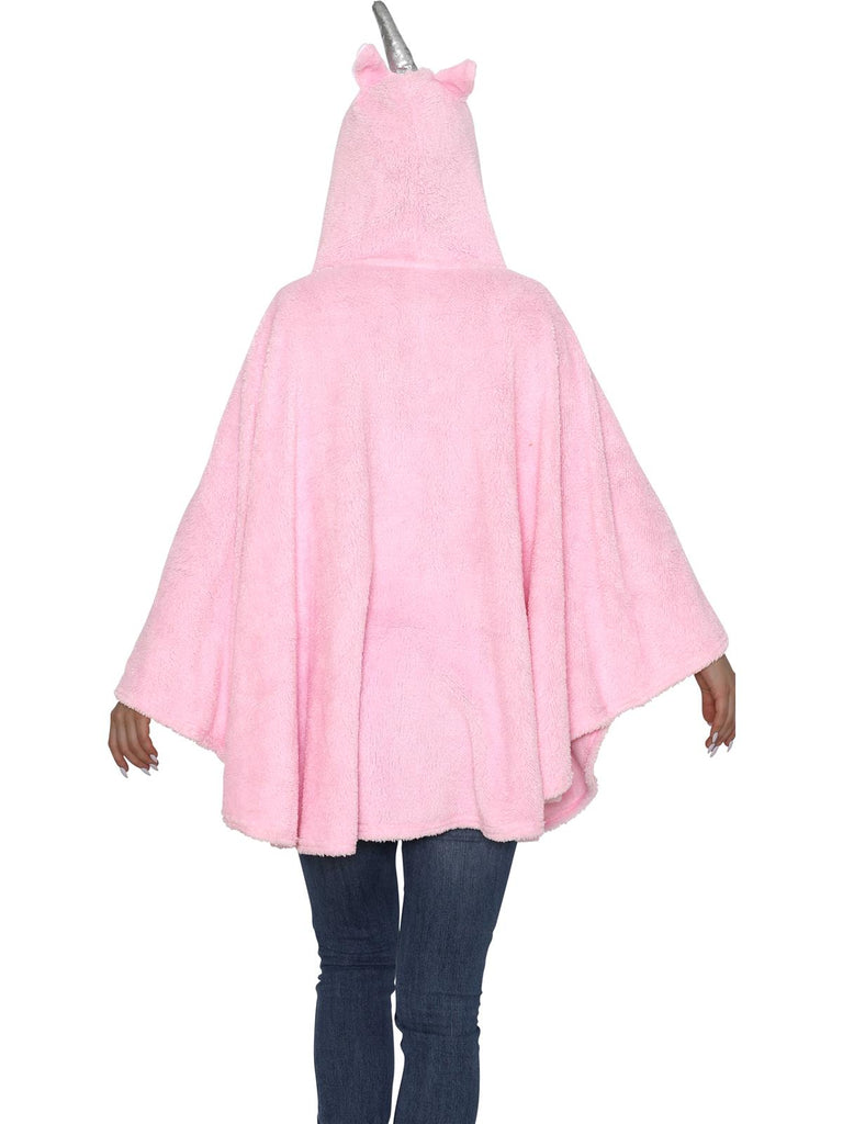 Secret Santa Woman Pink Unicorn Poncho