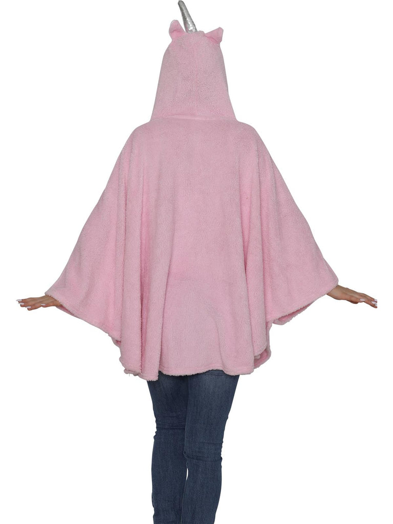 Secret Santa Woman Pink Unicorn Poncho