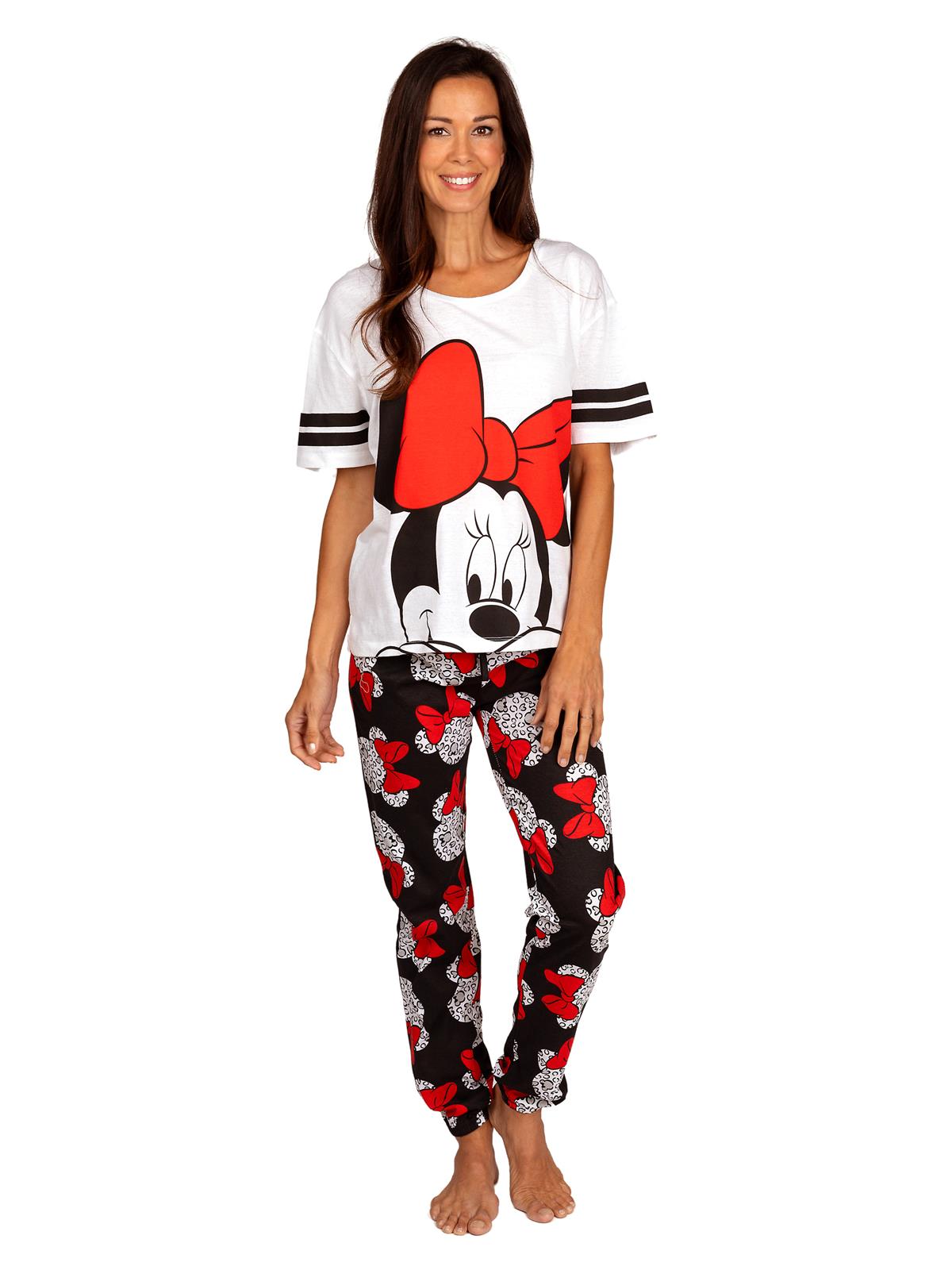 Disney Minnie Mouse Women's 2 Piece Pajama Set Varsity Tee