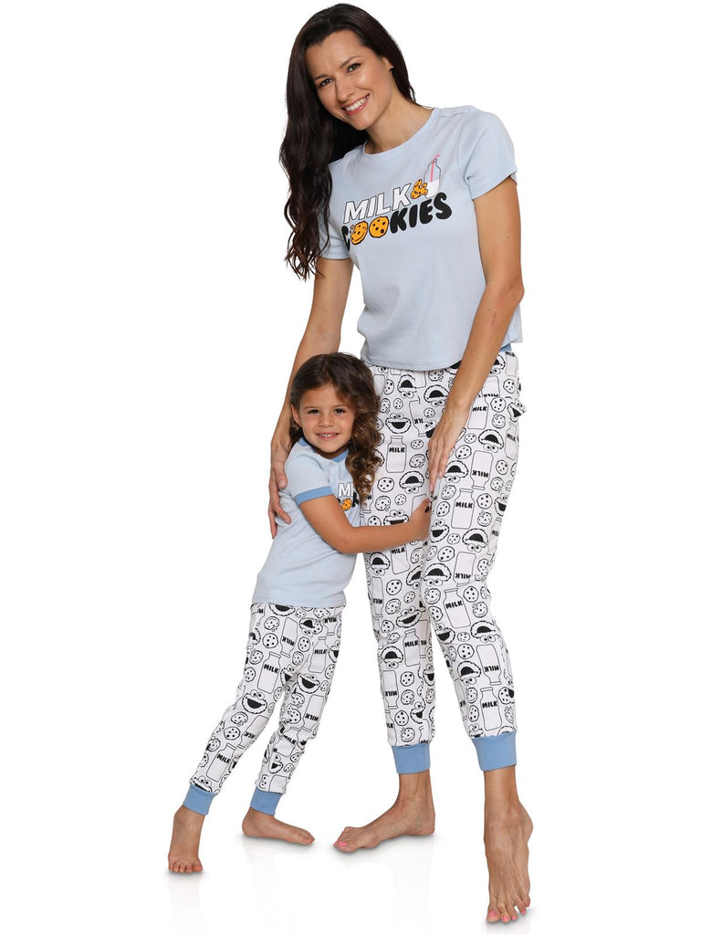 Sesame Street Cookie Monster Mommy and Me Women's Pajama 2 Piece Set