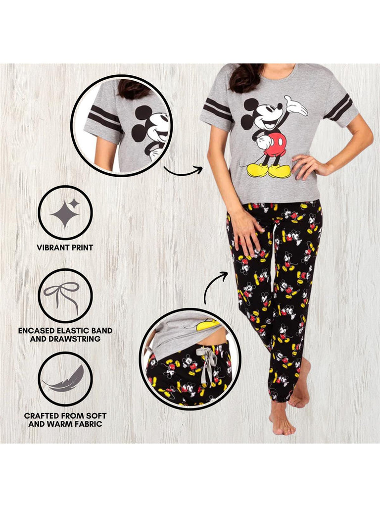 Disney Mickey Mouse Women's Pajama, 2 Piece Sleepwear Set